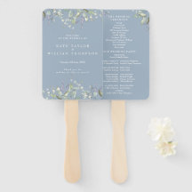Programme de mariage floral verdoyant bleu poussié