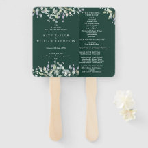 Programme de mariage floral verdure vert émeraude