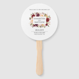 Éventail Programme de Mariage Marsala Round