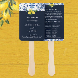 Éventail Programme de mariage méditerranéen de citron itali