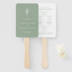 Éventail Programme de mariage minimaliste boho botanique ve
