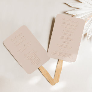 Éventail Programme de mariage minimaliste Boho rose pâle