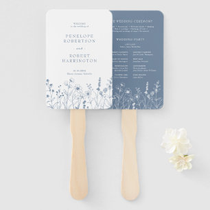 Éventail Programme de mariage minimaliste simple des Fleurs