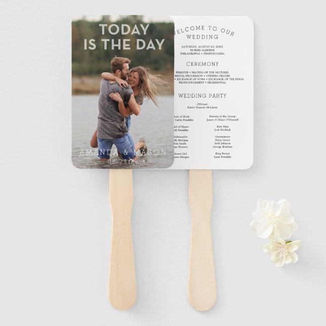 Éventail Programme de mariage moderne fans aujourd'hui avec (Devant et derrière)