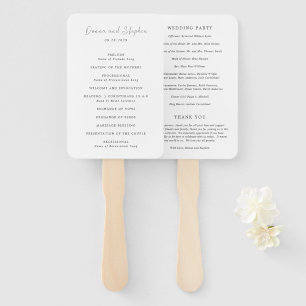 Éventail Programme de mariage moderne noir et blanc épuré