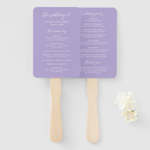 Éventail Programme de mariage moderne Sydney Lavender