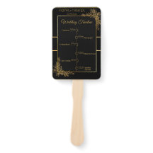 Programme de mariage noir et or de luxe et chronol
