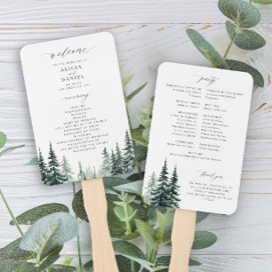 Éventail Programme de mariage pour la forêt de pin d'eau