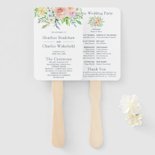 Éventail Programme de Mariage Pretty Flowers