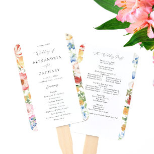 Éventail Programme de mariage Ressort multicolore Florals