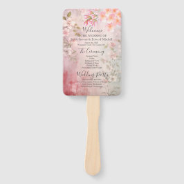 Éventail Programme de mariage romantique rose floral