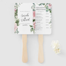 Programme de mariage rose floral Aquarelle