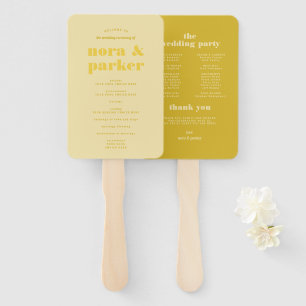 Éventail Programme de mariage simple Beurre Jaune