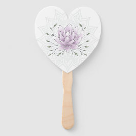 Éventail Programme de mariage Simple Leaf & Pink Lotus Mand