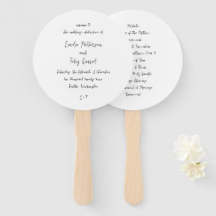 Éventail Programme de mariage simple manuscrit moderne