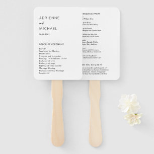Éventail Programme de mariage simple moderne