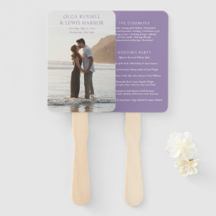 Éventail Programme de mariage simple violet moderne