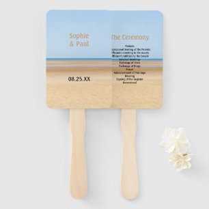 Éventail Programme de mariage sur la plage Ventilateur à ma