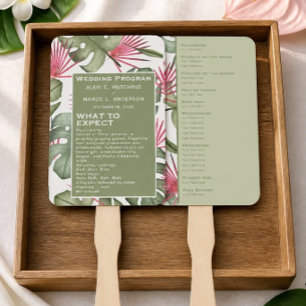 Éventail Programme de mariage tropical humoristique ensembl