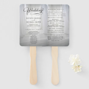 Éventail Programme de mariage turquoise Ventilateur à main