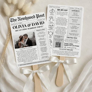 Éventail Programme de mariage unique pour les journaux