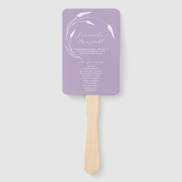 Éventail Programme de mariage Ventilateur Lavender Line Art