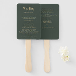 Éventail Programme de mariage vert Olive moderne tendance
