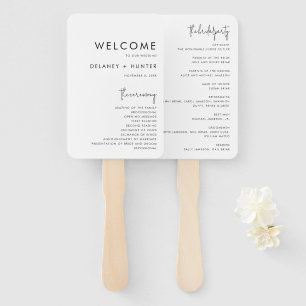 Éventail Programme de papier de mariage personnalisé minima