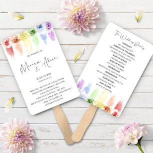 Éventail Programme de ventilateur Mariage arc-en-ciel