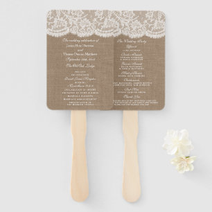 Éventail Programmes de collection de Mariages Burlap & Lace