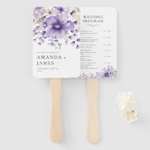 Programmes de mariage à l'aquarelle violette