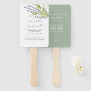 Éventail Programmes de mariage aquarelle Lavender Florals