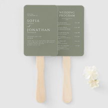 Programmes de mariage minimalistes élégants Vert S