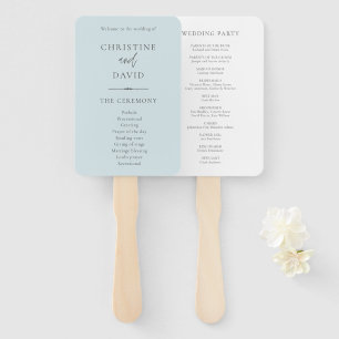 Éventail Programmes minimalistes de mariage bleu Dusty mode