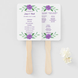 Éventail Purple Floral Greenery Foliage Programme de mariag