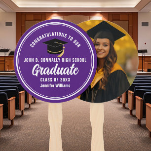 Éventail Purple Graduate Photo Custom Graduate Party