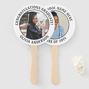 Éventail Quote 2 Photo Marine Blue Silver Grey Graduation