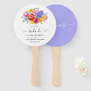 Éventail Remerciements de mariage de fête espagnole florale
