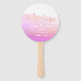 Éventail Requins mignons et rose océan | BABY SHOWER