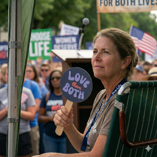 Éventail Retro Love Them Both Pro Life Mom Unborn Baby 