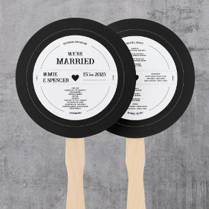Éventail Retro Vinyl Record Wedding Programme