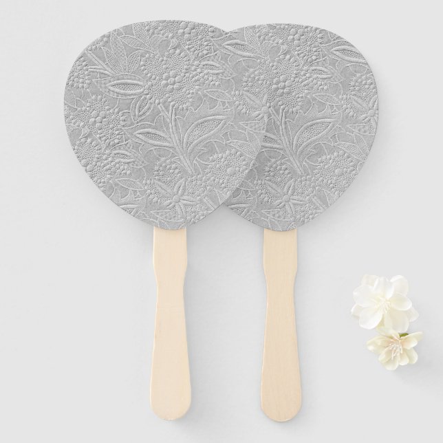 Éventail Revêtement floral gris (Devant et derrière)