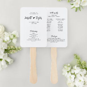Éventail Romantique Lovely Heart Script Programme de mariag