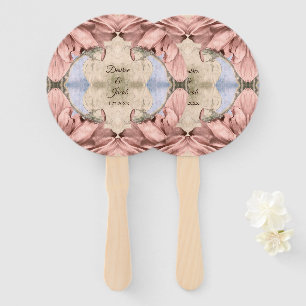 Éventail Rose floral Mariage d'aquarelle rose pâle