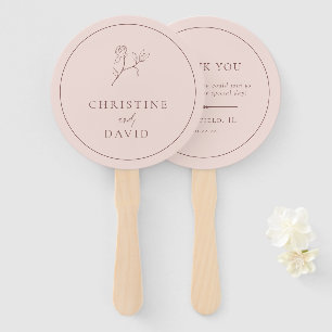 Éventail Rose minimaliste moderne Mariage de fleurs Boho