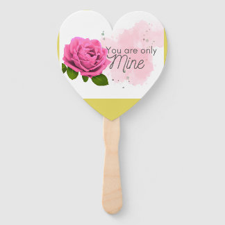 Éventail Rose rose avec texte