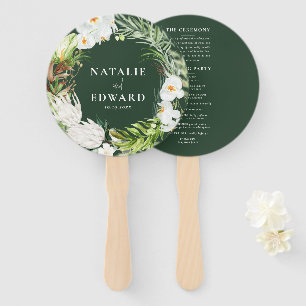 Éventail Rose, sarcelle d'hiver + mariage floral tropical