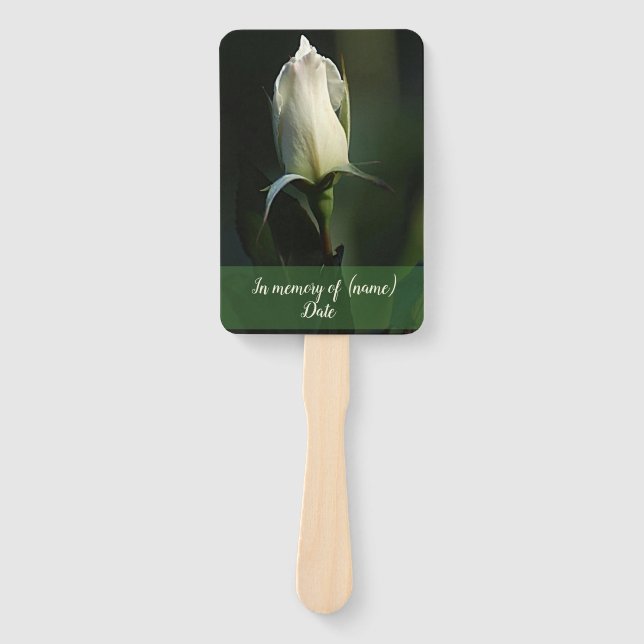 Éventail Rosebud blanc (Devant)