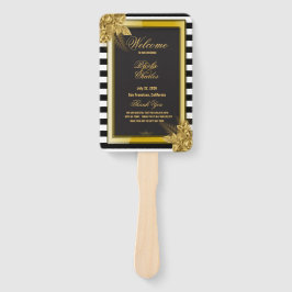 Éventail Roses d'or Art Déco, Programmes de mariage Grilles