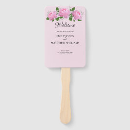 Éventail Roses roses parfumées, programme de mariage